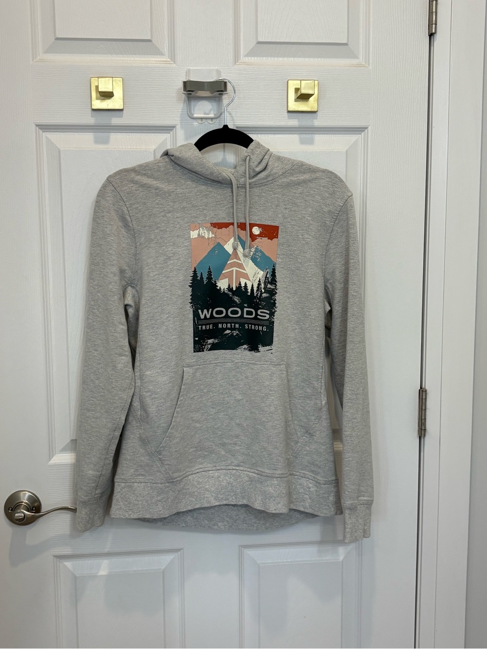 Woods Grey Graphic Hoodie Sweater for Women #1531